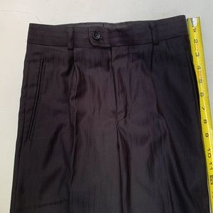 Chereskin boys black pinstripe textured dress pants with front pockets